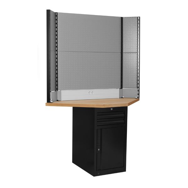 [567008762] Banco de trabajo sin herramientas TECH CORNER BENCH 990TBC con armario estrecho y panel trasero