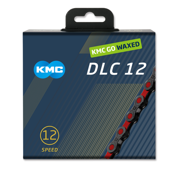 [31182] CADENA KMC DLC12 NEGRA/ROJA WAX 126L 12V