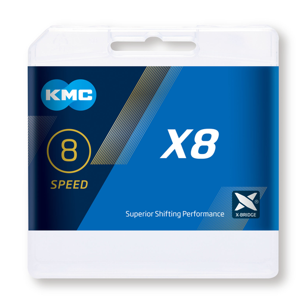 [31242] CADENA KMC X8 PLATA/GRIS 114P.INDEX 8V